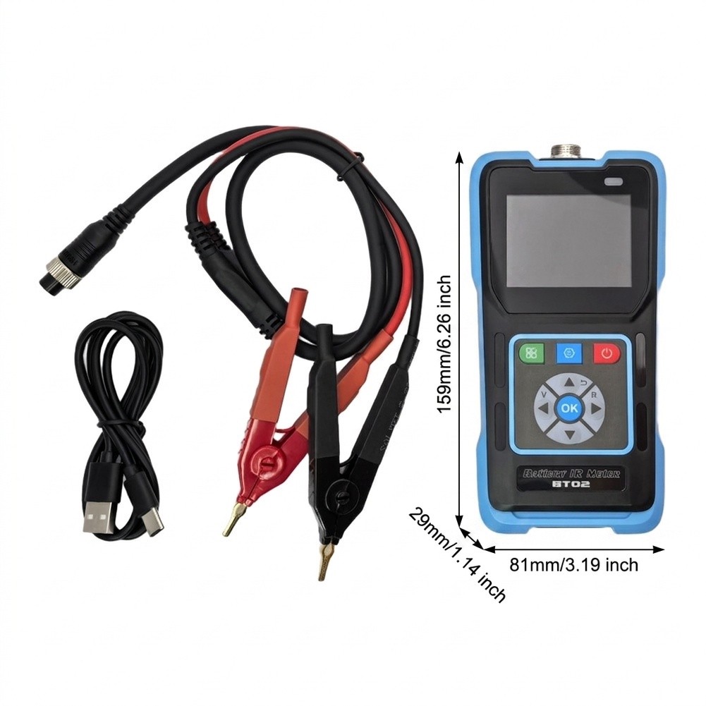 Battery Internal Resistance Tester Four Wire - BT02 Vierdraht-Batterie-Innenwiderstandstester 0-100V 0-200 Ohm ±0,5%