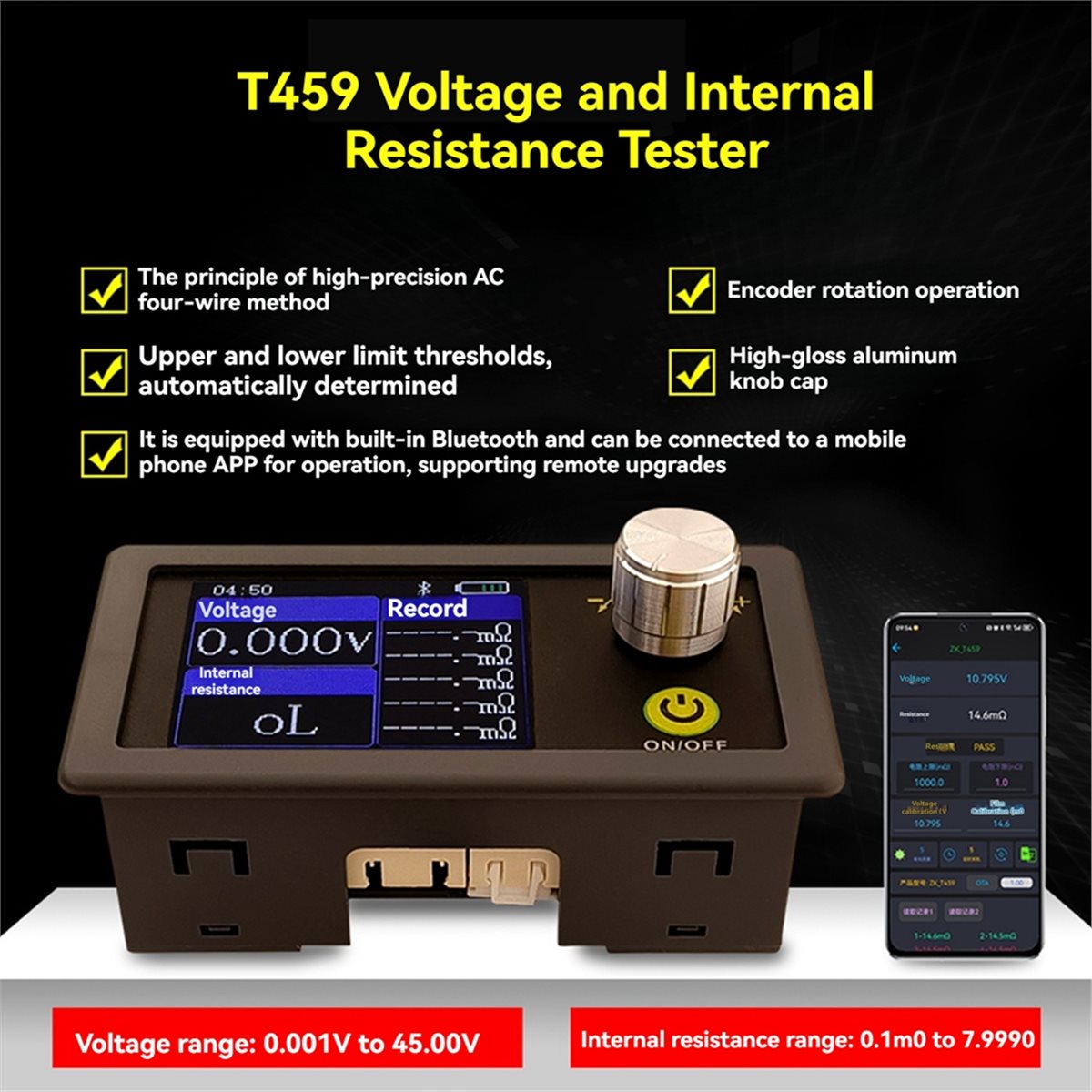 AS62 T459 DC 5V Vierdraht-Batt – Battery Internal Resistance Tester Four Wire Bewertung und Preis